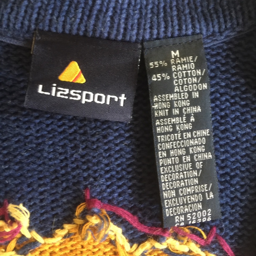 Liz Sport Vintage Size M Hand Embroidered Cardigan - Picture 7 of 8